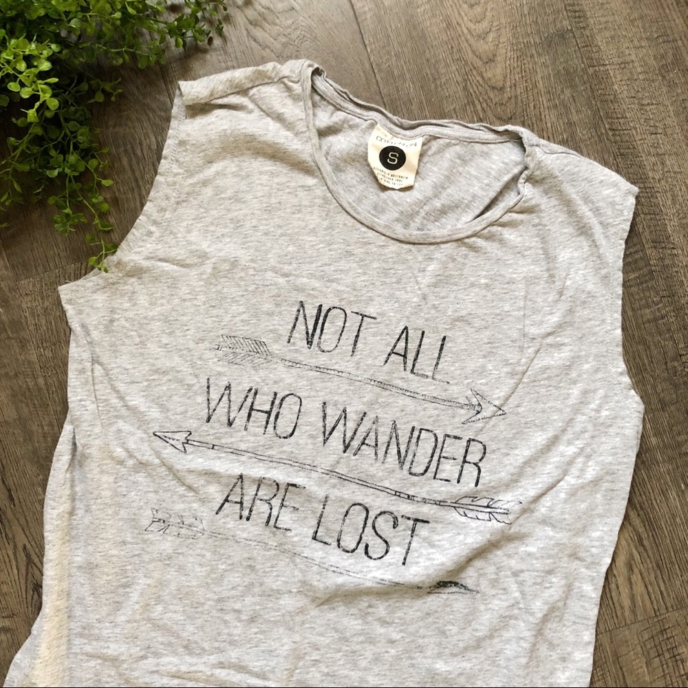 Cotton On Muscle Tank -Not All Who Wander Are Lost